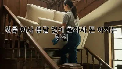 원룸 이사, 용달 없이 혼자서 돈 아끼는 방법!